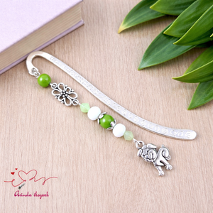 Zöld kutyás könyvjelző � egyedi, kézműves ajándék kutyabarátoknak, Könyv & Zene, Könyvjelző, Ékszerkészítés, Gyöngyfűzés, gyöngyhímzés, MESKA