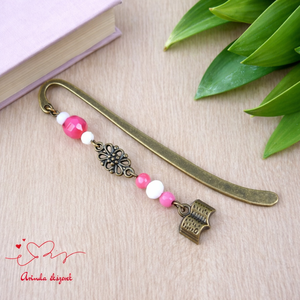 Pink könyv charmos könyvjelző � pedagógusnapi és évzáró ajándék, Könyv & Zene, Könyvjelző, Ékszerkészítés, Gyöngyfűzés, gyöngyhímzés, MESKA