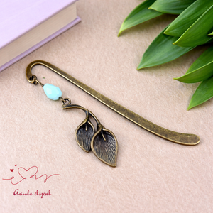 Kála virágos könyvjelző � egyedi, kézműves ajándék olvasóknak türkiz, Könyv & Zene, Könyvjelző, Ékszerkészítés, Gyöngyfűzés, gyöngyhímzés, MESKA