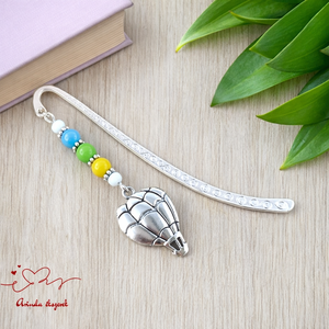 Színes hőlégballonos könyvjelző � egyedi, kézműves ajándék olvasóknak, Könyv & Zene, Könyvjelző, Ékszerkészítés, Gyöngyfűzés, gyöngyhímzés, MESKA