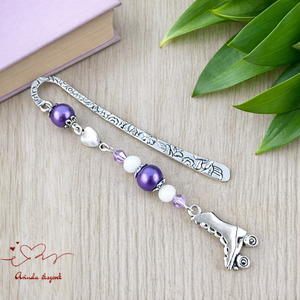 Lila görkorcsolyás könyvjelző � sportos ajándék születésnapra és névnapra, Könyv & Zene, Könyvjelző, Ékszerkészítés, Gyöngyfűzés, gyöngyhímzés, MESKA