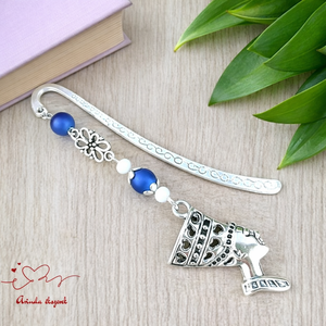 Sötétkék fáraó mintás könyvjelző � történelemtanár ajándék, Könyv & Zene, Könyvjelző, Ékszerkészítés, Gyöngyfűzés, gyöngyhímzés, MESKA