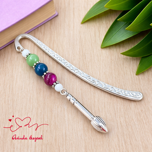 Ecset medálos könyvjelző � kreatív ajándék alkotóknak, Könyv & Zene, Könyvjelző, Ékszerkészítés, Gyöngyfűzés, gyöngyhímzés, MESKA