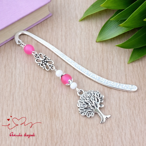 Pink életfás könyvjelző � pedagógusnapi ajándék, Könyv & Zene, Könyvjelző, Ékszerkészítés, Gyöngyfűzés, gyöngyhímzés, MESKA
