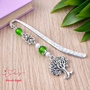 Zöld életfás könyvjelző � pedagógusnapi ajándék, Könyv & Zene, Könyvjelző, Ékszerkészítés, Gyöngyfűzés, gyöngyhímzés, MESKA