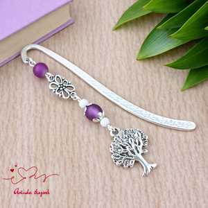 Lila életfás könyvjelző � pedagógusnapi ajándék, Könyv & Zene, Könyvjelző, Ékszerkészítés, Gyöngyfűzés, gyöngyhímzés, MESKA