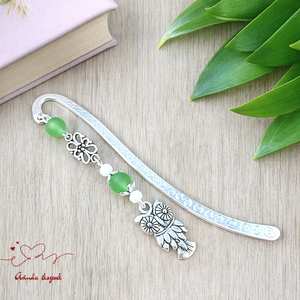 Bagoly könyvjelző zöld gyöngyökkel � kézműves ajándék olvasóknak és tanároknak, Könyv & Zene, Könyvjelző, Ékszerkészítés, Gyöngyfűzés, gyöngyhímzés, MESKA