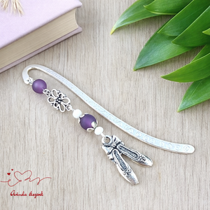 Balettcipő könyvjelző lila-fehér gyöngyökkel � elegáns ajándék táncosoknak, balett rajongóknak, Könyv & Zene, Könyvjelző, Ékszerkészítés, Gyöngyfűzés, gyöngyhímzés, MESKA