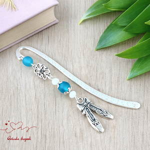 Balettcipő könyvjelző kék-fehér gyöngyökkel � elegáns ajándék táncosoknak, balett rajongóknak - Meska.hu