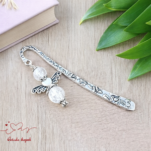 Anyák napi ásvány angyal könyvjelző hegyikristállyal - szeretettel készült ajándék édesanyáknak, Könyv & Zene, Könyvjelző, Ékszerkészítés, Gyöngyfűzés, gyöngyhímzés, MESKA