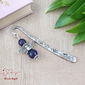 Anyák napi ásvány angyal könyvjelző ametiszttel - szeretettel készült ajándék édesanyáknak, Könyv & Zene, Könyvjelző, Ékszerkészítés, Gyöngyfűzés, gyöngyhímzés, MESKA