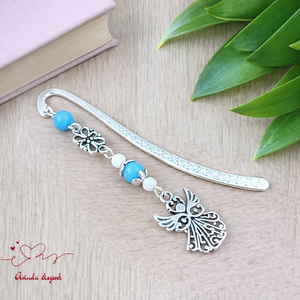 Angyalkás könyvjelző pedagógusnapra - kedves ajándék tanároknak és óvónőknek világoskék színben, Könyv & Zene, Könyvjelző, Ékszerkészítés, Gyöngyfűzés, gyöngyhímzés, MESKA