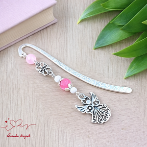 Angyalkás könyvjelző pedagógusnapra - kedves ajándék tanároknak és óvónőknek rózsaszín színben, Könyv & Zene, Könyvjelző, Ékszerkészítés, Gyöngyfűzés, gyöngyhímzés, MESKA