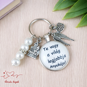 Te vagy a világ legjobb Anyukája idézetes kulcstartó � ajándék anyának, Táska & Tok, Kulcstartó & Táskadísz, Kulcstartó, Ékszerkészítés, Gyöngyfűzés, gyöngyhímzés, MESKA