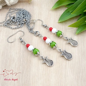 Magyaros tulipán ékszerszett � nemzeti színű, antiallergén, AJÁNDÉKNAK TÖKÉLETES - ékszer - ékszerszett - Meska.hu