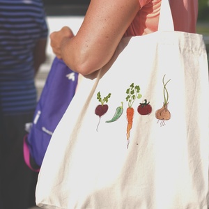 Nagy kapacitású zöldséges, piacos táska, Táska & Tok, Bevásárlás & Shopper táska, Shopper, textiltáska, szatyor, Hímzés, MESKA
