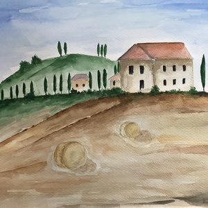 Toszkána (30x40cm) - művészet - festmény - akvarell - Meska.hu