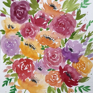 Akvarell virágok - művészet - festmény - akvarell - Meska.hu