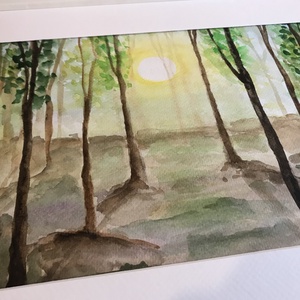 Erdei akvarell - művészet - festmény - akvarell - Meska.hu