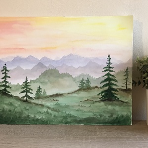 Eredeti akvarell (30x40) - Naplemente - művészet - festmény - akvarell - Meska.hu