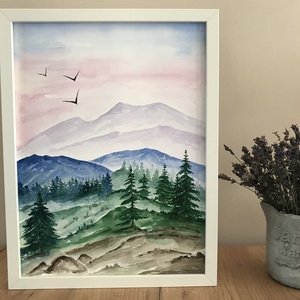 Tavasz a hegyekben - akvarell (30x40cm) - művészet - festmény - akvarell - Meska.hu