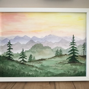 Eredeti akvarell (30x40) - Naplemente - művészet - festmény - akvarell - Meska.hu