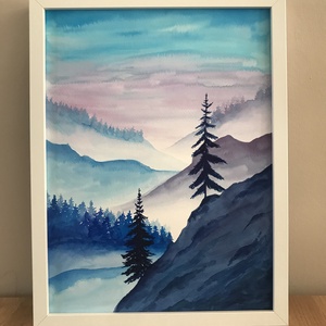 Akvarell hegyek (30x40cm) - művészet - festmény - akvarell - Meska.hu