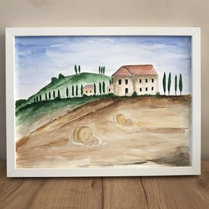Toszkána (30x40cm), Művészet, Festmény, Akvarell, Festészet, MESKA