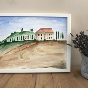 Toszkána (30x40cm) - művészet - festmény - akvarell - Meska.hu