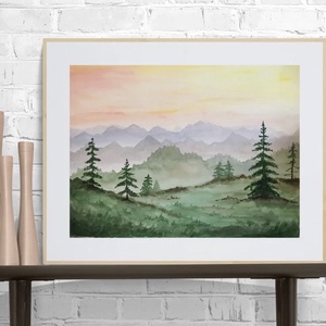 Eredeti akvarell (30x40) - Naplemente - művészet - festmény - akvarell - Meska.hu