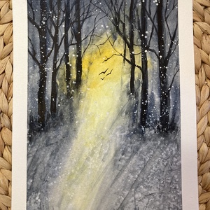 Téli csoda - akvarell - művészet - festmény - akvarell - Meska.hu