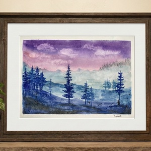 Eredeti akvarell - Hegyekben, Művészet, Festmény, Akvarell, Festészet, MESKA