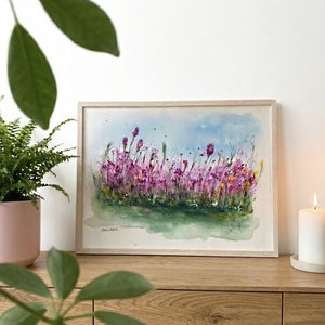 Eredeti akvarell - Vadvirágos rét - művészet - festmény - akvarell - Meska.hu