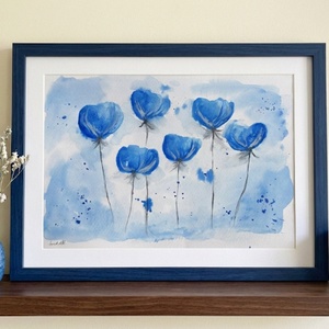 KicsiKÉK Nőnapra - eredeti akvarell, 20x30 cm - művészet - festmény - akvarell - Meska.hu