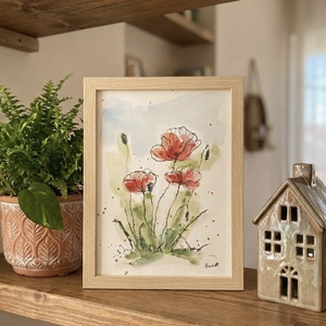 Pipacsok - művészet - festmény - akvarell - Meska.hu