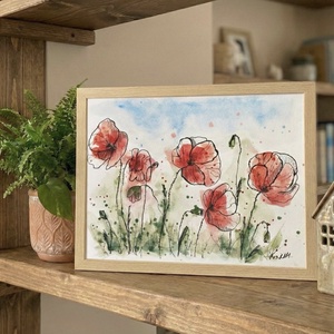 Pipacsok II. - művészet - festmény - akvarell - Meska.hu