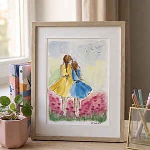 Örök barátság, Legjobb testvérek - eredeti akvarell - művészet - festmény - akvarell - Meska.hu