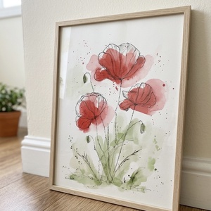 Pipacsok - eredeti akvarell, 30x40cm - Meska.hu