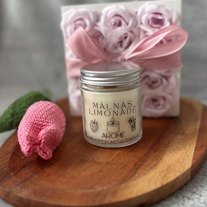 Aromé Málnás Limonádé Szójaviasz Gyertya, Otthon & Életmód, Gyertya, illat, aroma, Aromalámpa, Gyertya-, mécseskészítés, MESKA