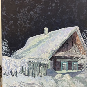 Téli kunyhó olajfestmény - művészet - festmény - olajfestmény - Meska.hu