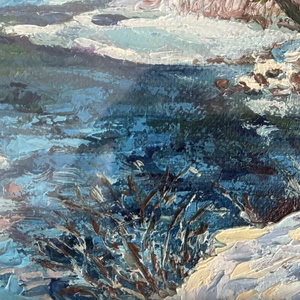 Kora tavaszi folyó olajfestmény - művészet - festmény - olajfestmény - Meska.hu