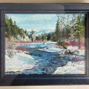 Kora tavaszi folyó olajfestmény, Művészet, Festmény, Olajfestmény, Festészet, MESKA