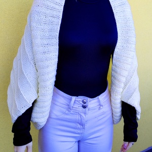 Kézzel kötött shrug/kardigán - ruha & divat - női ruha - kardigánok - Meska.hu