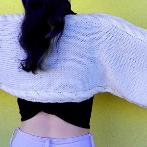 Kézzel kötött egyedi mellény/pulóver - ruha & divat - női ruha - pulóver - Meska.hu