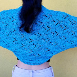 Kézzel kötött nyári shrug/kardigán - ruha & divat - női ruha - kardigánok - Meska.hu