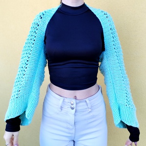 Kézzel kötött shrug/kardigán - Meska.hu