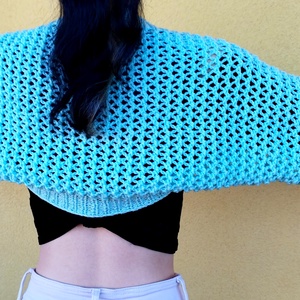 Kézzel kötött shrug/kardigán - ruha & divat - női ruha - kardigánok - Meska.hu