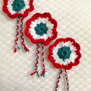 Horgolt kokárda, Ékszer, Kitűző és Bross, Horgolás, MESKA