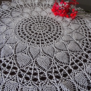 Ananász mintás horgolt csipketerítő 50 cm átmérőjű - otthon & életmód - dekoráció - Meska.hu