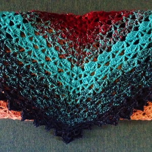 Horgolt kendő 200 x 90 cm - ruha & divat - sál, sapka, kendő - vállkendő - Meska.hu